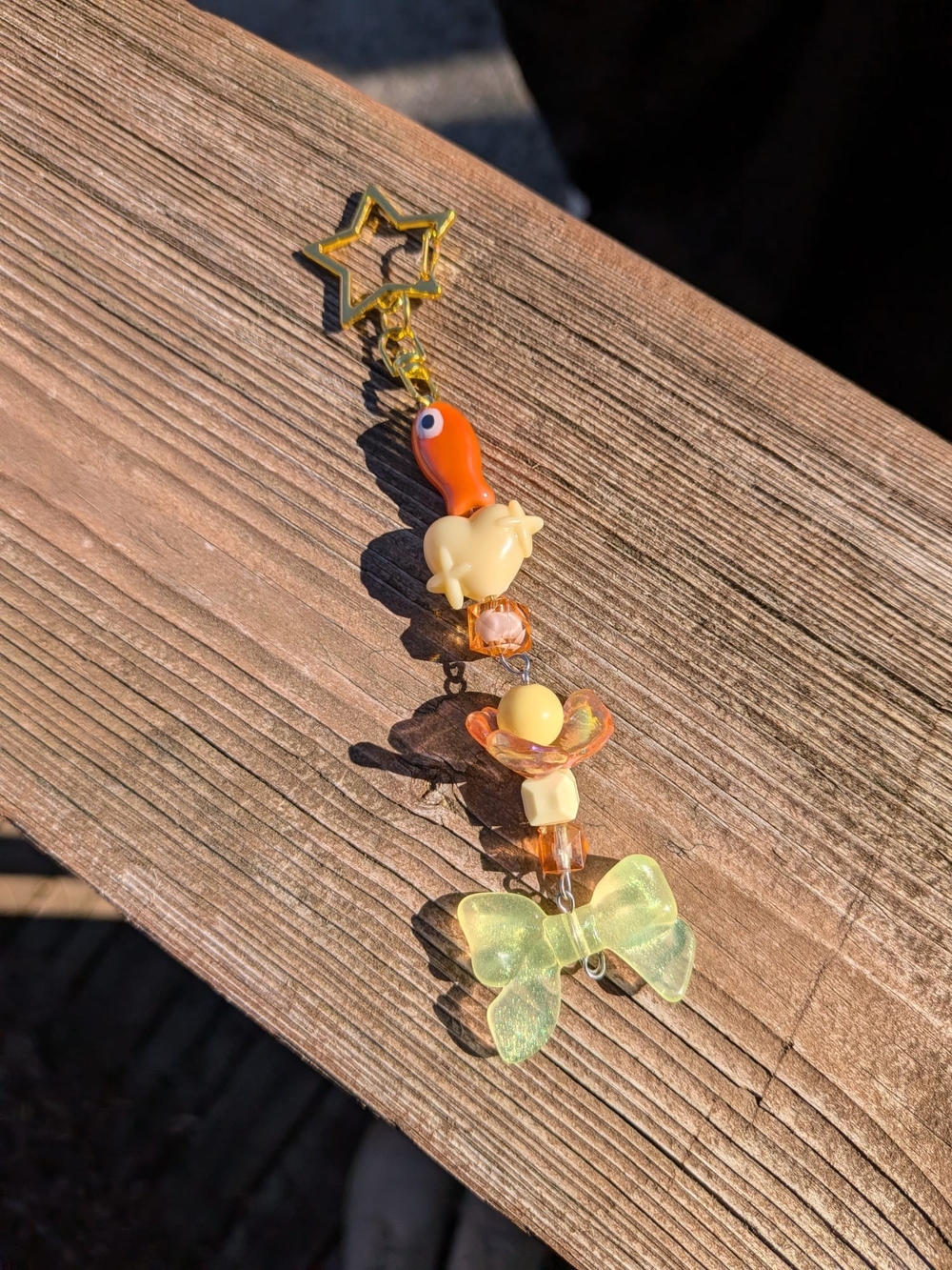 Handmade Orange & Yellow Charm Keychain